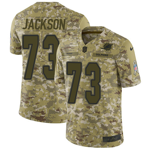 Nike Dolphins #73 Austin Jackson Camo Men's Stitched NFL Limited 2018 Salute To Service Jersey