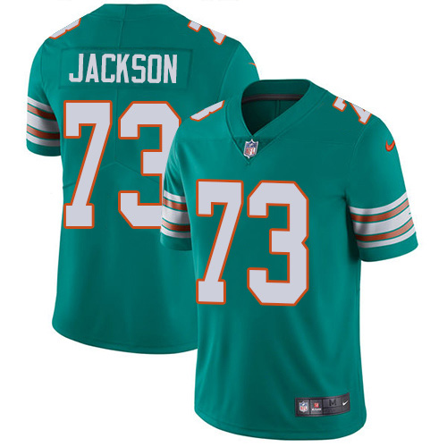 Nike Dolphins #73 Austin Jackson Aqua Green Alternate Men's Stitched NFL Vapor Untouchable Limited Jersey