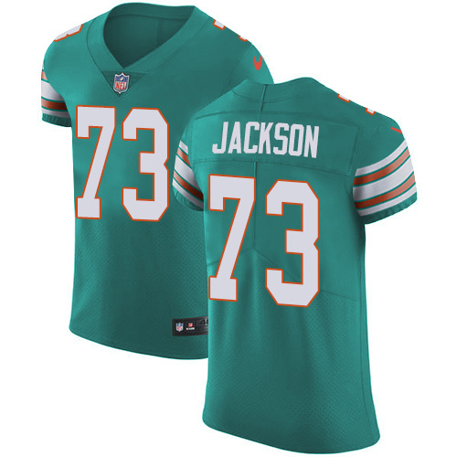 Nike Dolphins #73 Austin Jackson Aqua Green Alternate Men's Stitched NFL New Elite Jersey