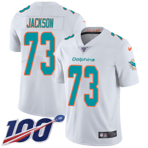 Nike Dolphins #73 Austin Jackson White Men's Stitched NFL 100th Season Vapor Untouchable Limited Jersey Nike Dolphins #73 Austin Jackson White Men's Stitched NFL 100th Season Vapor Untouchable Limited Jersey