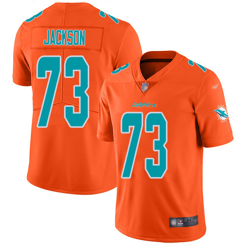 Nike Dolphins #73 Austin Jackson Orange Men's Stitched NFL Limited Inverted Legend Jersey