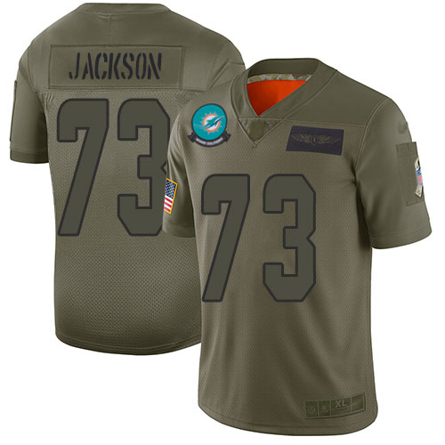 Nike Dolphins #73 Austin Jackson Camo Men's Stitched NFL Limited 2019 Salute To Service Jersey
