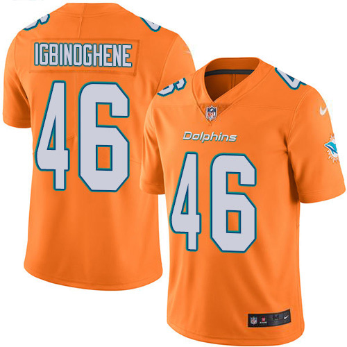 Nike Dolphins #46 Noah Igbinoghene Orange Men's Stitched NFL Limited Rush Jersey