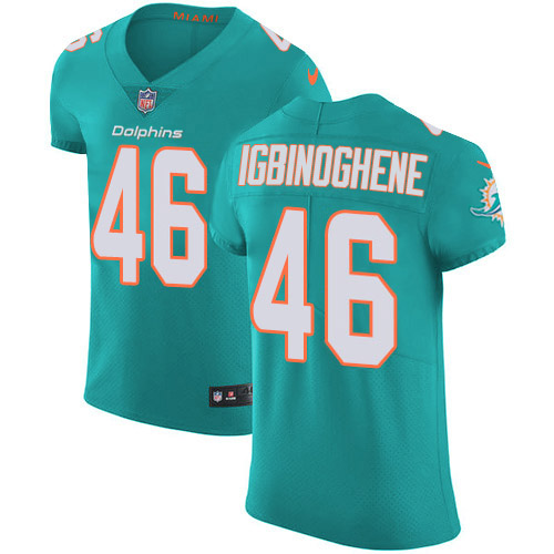 Nike Dolphins #46 Noah Igbinoghene Aqua Green Team Color Men's Stitched NFL Vapor Untouchable Elite Jersey