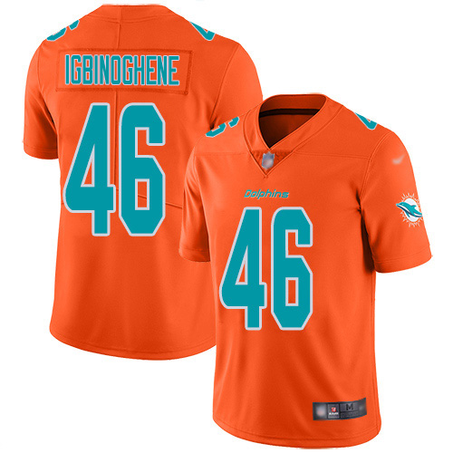 Nike Dolphins #46 Noah Igbinoghene Orange Men's Stitched NFL Limited Inverted Legend Jersey