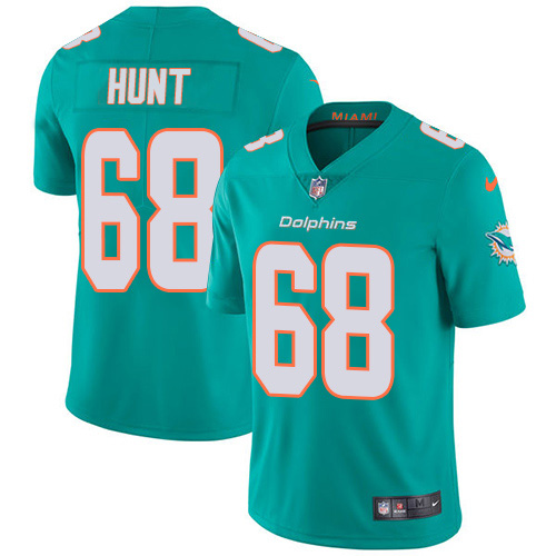 Nike Dolphins #68 Robert Hunt Aqua Green Team Color Men's Stitched NFL Vapor Untouchable Limited Jersey