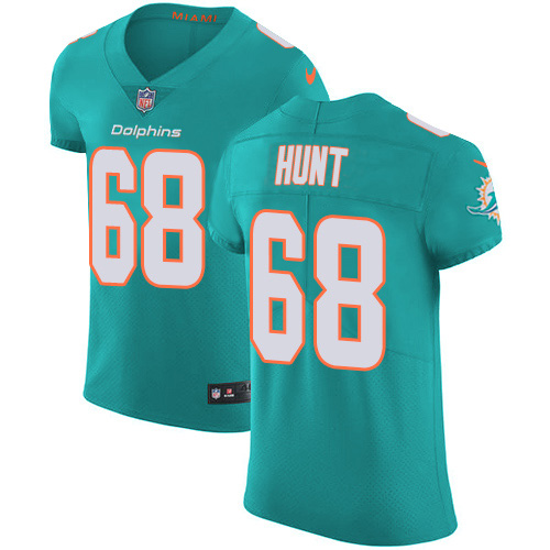 Nike Dolphins #68 Robert Hunt Aqua Green Team Color Men's Stitched NFL Vapor Untouchable Elite Jersey