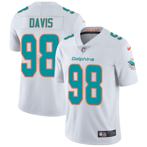 Nike Dolphins #98 Raekwon Davis White Men's Stitched NFL Vapor Untouchable Limited Jersey