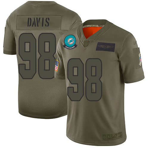 Nike Dolphins #98 Raekwon Davis Camo Men's Stitched NFL Limited 2019 Salute To Service Jersey