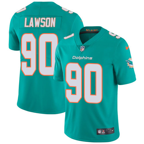 Nike Dolphins #90 Shaq Lawson Aqua Green Team Color Men's Stitched NFL Vapor Untouchable Limited Jersey