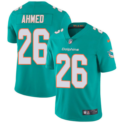 Nike Dolphins #26 Salvon Ahmed Aqua Green Team Color Men's Stitched NFL Vapor Untouchable Limited Jersey