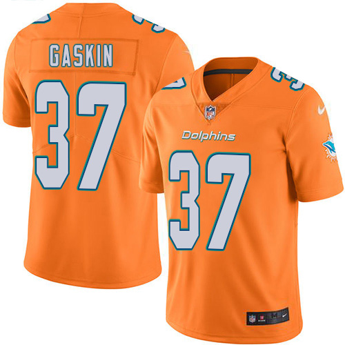 Nike Dolphins #37 Myles Gaskin Orange Men's Stitched NFL Limited Rush Jersey