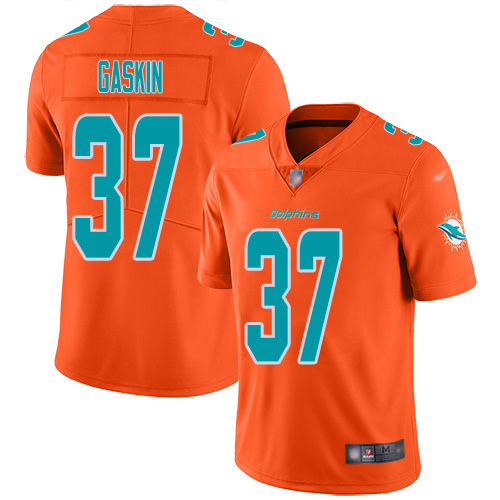 Nike Dolphins #37 Myles Gaskin Orange Men's Stitched NFL Limited Inverted Legend Jersey Nike Dolphins #37 Myles Gaskin Orange Men's Stitched NFL Limited Inverted Legend Jersey