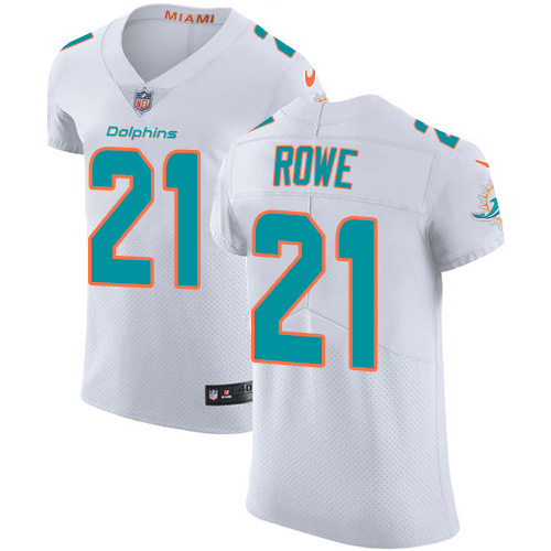 Nike Dolphins #21 Eric Rowe White Men's Stitched NFL New Elite Jersey