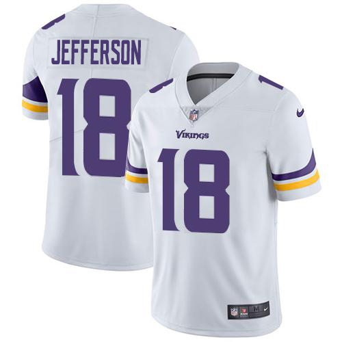 Nike Vikings #18 Justin Jefferson White Men's Stitched NFL Vapor Untouchable Limited Jersey Nike Vikings #18 Justin Jefferson White Men's Stitched NFL Vapor Untouchable Limited Jersey