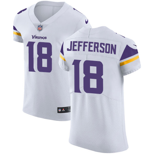 Nike Vikings #18 Justin Jefferson White Men's Stitched NFL New Elite Jersey