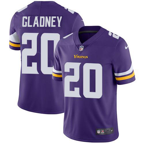 Nike Vikings #20 Jeff Gladney Purple Team Color Men's Stitched NFL Vapor Untouchable Limited Jersey
