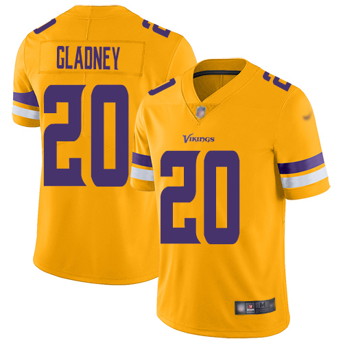Nike Vikings #20 Jeff Gladney Gold Men's Stitched NFL Limited Inverted Legend Jersey