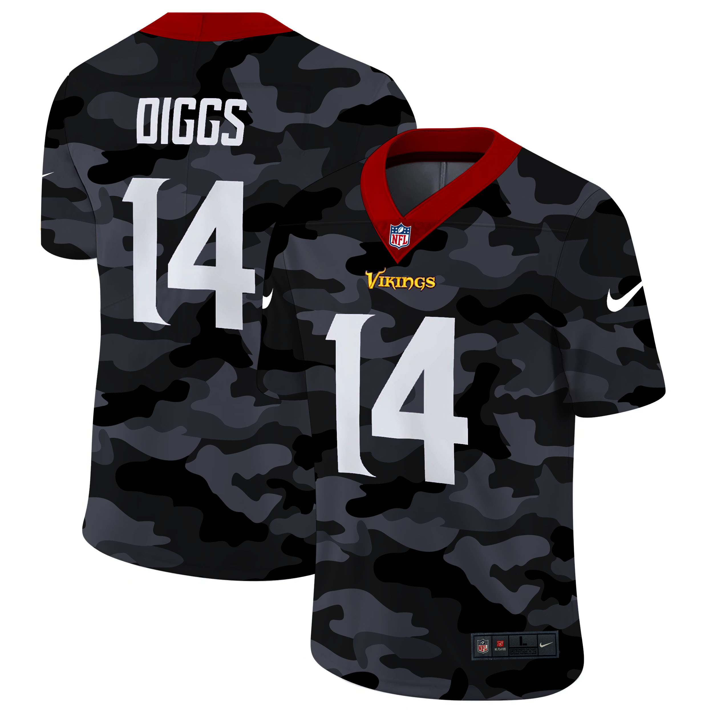 Minnesota Vikings #14 Stefon Diggs Men's Nike 2020 Black CAMO Vapor Untouchable Limited Stitched NFL Jersey