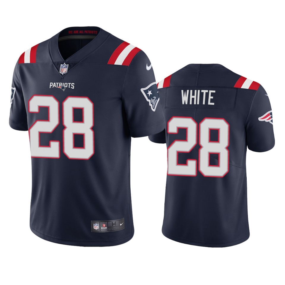 New England Patriots #28 James White Men's Nike Navy 2020 Vapor Limited Jersey