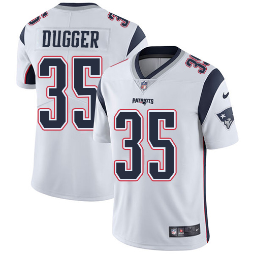 Nike Patriots #35 Kyle Dugger White Men's Stitched NFL Vapor Untouchable Limited Jersey