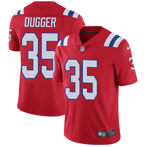 Nike Patriots #35 Kyle Dugger Red Alternate Men's Stitched NFL Vapor Untouchable Limited Jersey