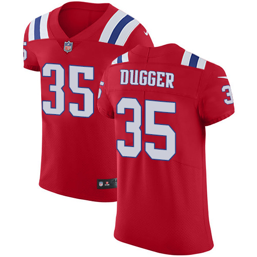 Nike Patriots #35 Kyle Dugger Red Alternate Men's Stitched NFL New Elite Jersey