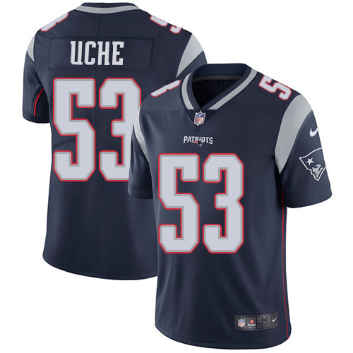 Nike Patriots #53 Josh Uche Navy Blue Team Color Men's Stitched NFL Vapor Untouchable Limited Jersey Nike Patriots #53 Josh Uche Navy Blue Team Color Men's Stitched NFL Vapor Untouchable Limited Jersey