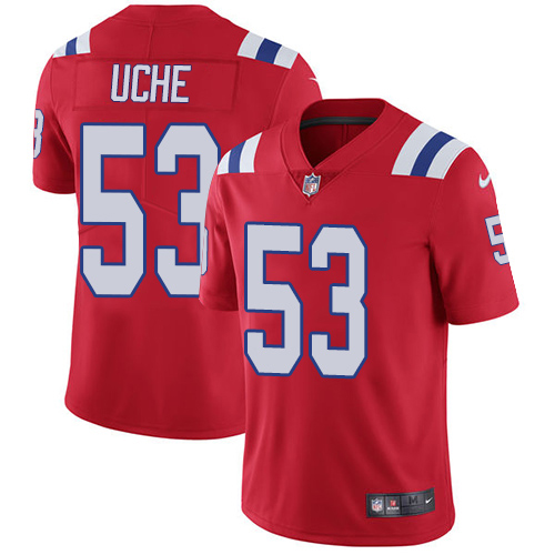 Nike Patriots #53 Josh Uche Red Alternate Men's Stitched NFL Vapor Untouchable Limited Jersey
