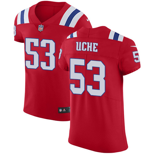 Nike Patriots #53 Josh Uche Red Alternate Men's Stitched NFL New Elite Jersey
