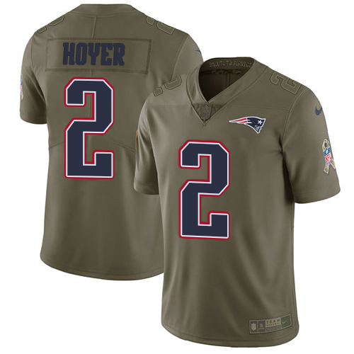 Nike Patriots #2 Brian Hoyer Olive Men's Stitched NFL Limited 2017 Salute To Service Jersey