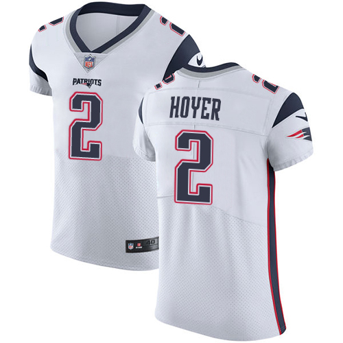 Nike Patriots #2 Brian Hoyer White Men's Stitched NFL New Elite Jersey