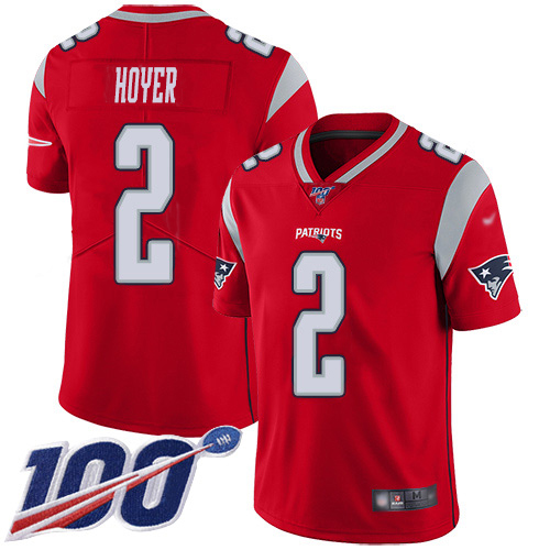 Nike Patriots #2 Brian Hoyer Red Men's Stitched NFL Limited Inverted Legend 100th Season Jersey