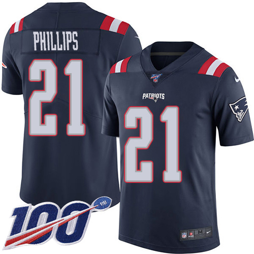 Nike Patriots #21 Adrian Phillips Navy Blue Men's Stitched NFL Limited Rush 100th Season Jersey
