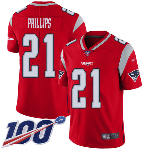 Nike Patriots #21 Adrian Phillips Red Men's Stitched NFL Limited Inverted Legend 100th Season Jersey