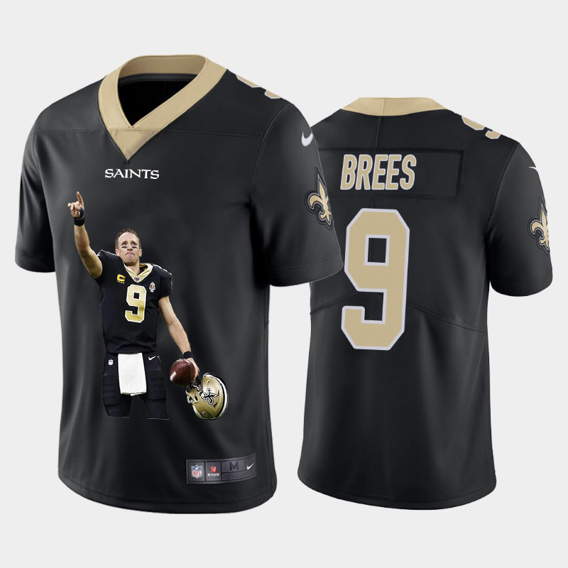 New Orleans Saints #9 Drew Brees Men's Nike Player Signature Moves Vapor Limited NFL Jersey Black