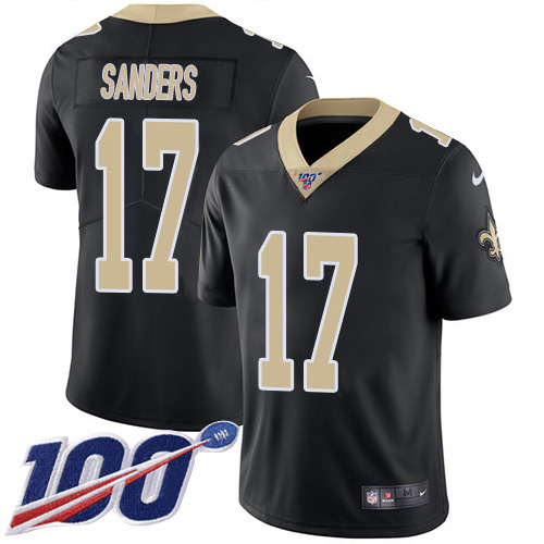 Nike Saints #17 Emmanuel Sanders Black Team Color Men's Stitched NFL 100th Season Vapor Untouchable Limited Jersey