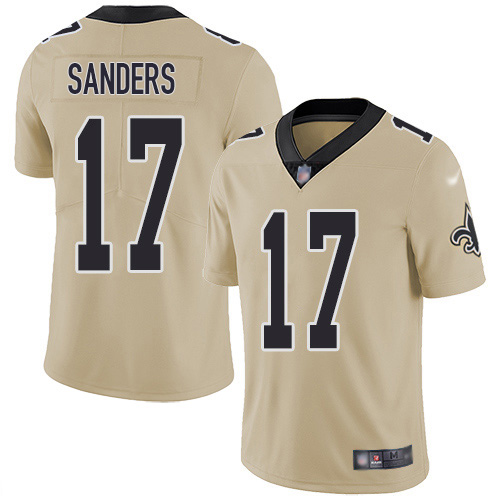 Nike Saints #17 Emmanuel Sanders Gold Men's Stitched NFL Limited Inverted Legend Jersey
