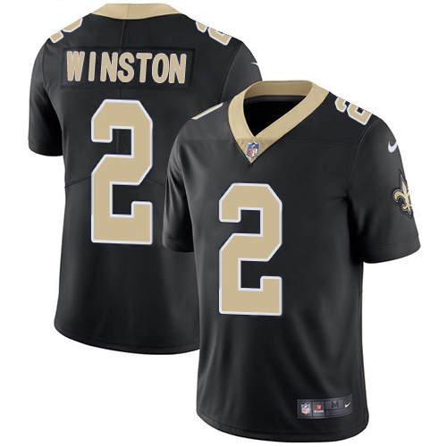 Nike Saints #2 Jameis Winston Black Team Color Men's Stitched NFL Vapor Untouchable Limited Jersey