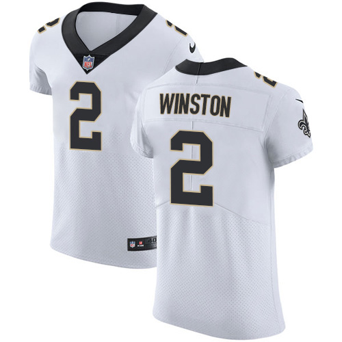 Nike Saints #2 Jameis Winston White Men's Stitched NFL New Elite Jersey