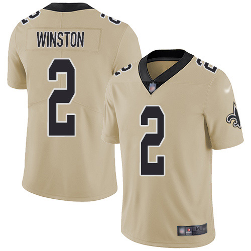 Nike Saints #2 Jameis Winston Gold Men's Stitched NFL Limited Inverted Legend Jersey