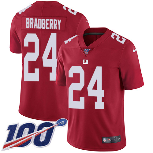 Nike Giants #24 James Bradberry Red Alternate Men's Stitched NFL 100th Season Vapor Untouchable Limited Jersey Nike Giants #24 James Bradberry Red Alternate Men's Stitched NFL 100th Season Vapor Untouchable Limited Jersey