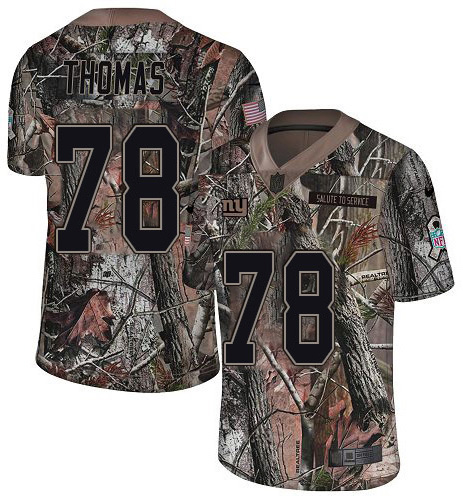 Nike Giants #78 Andrew Thomas Camo Men's Stitched NFL Limited Rush Realtree Jersey