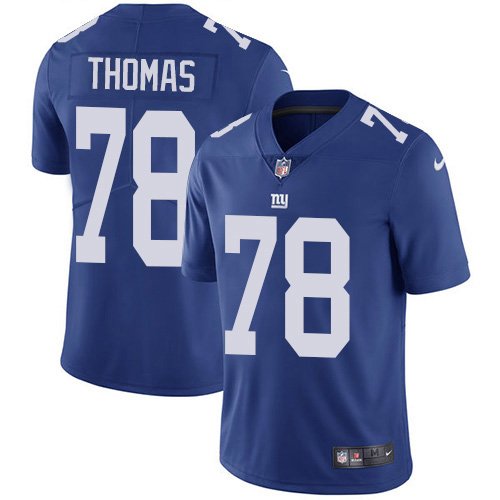 Nike Giants #78 Andrew Thomas Royal Blue Team Color Men's Stitched NFL Vapor Untouchable Limited Jersey