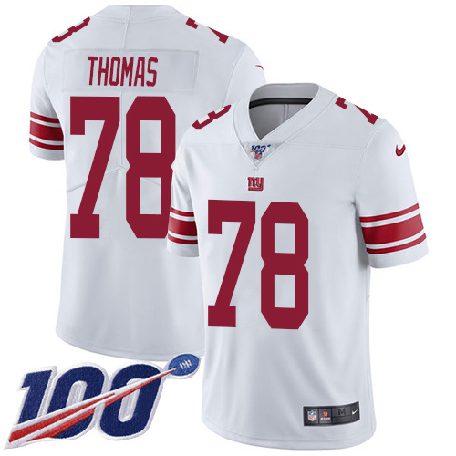 Nike Giants #78 Andrew Thomas White Men's Stitched NFL 100th Season Vapor Untouchable Limited Jersey Nike Giants #78 Andrew Thomas White Men's Stitched NFL 100th Season Vapor Untouchable Limited Jersey