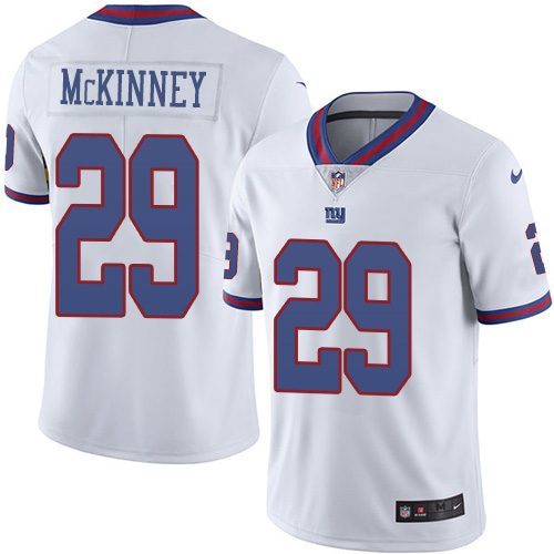 Nike Giants #29 Xavier McKinney White Men's Stitched NFL Limited Rush Jersey