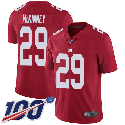 Nike Giants #29 Xavier McKinney Red Men's Stitched NFL Limited Inverted Legend 100th Season Jersey
