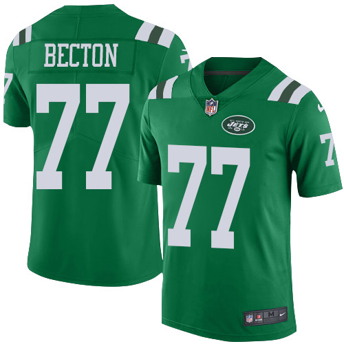 Nike Jets #77 Mekhi Becton Green Men's Stitched NFL Limited Rush Jersey