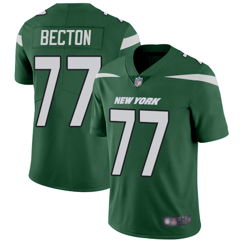 Nike Jets #77 Mekhi Becton Green Team Color Men's Stitched NFL Vapor Untouchable Limited Jersey