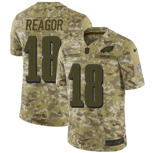 Nike Eagles #18 Jalen Reagor Camo Men's Stitched NFL Limited 2018 Salute To Service Jersey